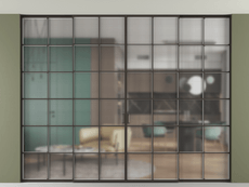 Перегородка Formato внутри проёма скрытое крепление в потолок 4 створки