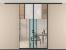 Перегородка Мозаик вдоль стены на потолок 2 створки