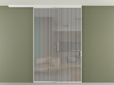 Перегородка Formato вдоль стены на потолок 2 створки с синхронным механизмом