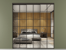 Перегородка Formato внутри проёма 3 створки с синхронным механизмом