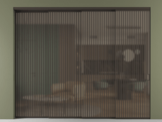 Перегородка Formato внутри проёма 4 створки с синхронным механизмом