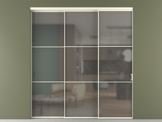 Перегородка Formato внутри проёма 3 створки с синхронным механизмом