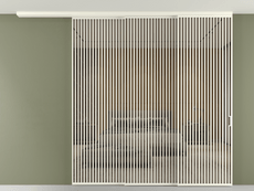 Перегородка Формато вдоль стены на потолок 3 створки с синхронным механизмом