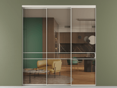 Перегородка Formato внутри проёма 3 створки с синхронным механизмом