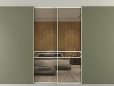 Перегородка Formato внутри проёма скрытое крепление в потолок 2 створки