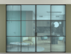 Перегородка Formato внутри проёма скрытое крепление в потолок 4 створки