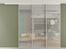 Перегородка Формато вдоль стены на потолок 3 створки с синхронным механизмом