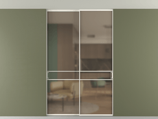 Перегородка Formato внутри проёма скрытое крепление в потолок 2 створки