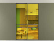 Перегородка Formato внутри проёма скрытое крепление в потолок 2 створки