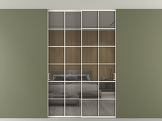 Перегородка Формато внутри проёма скрытое крепление в потолок 2 створки