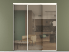 Перегородка Formato внутри проёма 3 створки с синхронным механизмом