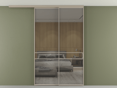 Перегородка Formato вдоль стены на потолок 2 створки с синхронным механизмом