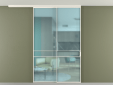 Перегородка Formato вдоль стены на потолок 2 створки с синхронным механизмом