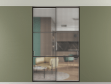 Перегородка Formato внутри проёма скрытое крепление в потолок 2 створки