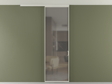 Перегородка Formato вдоль стены на потолок 1 створка