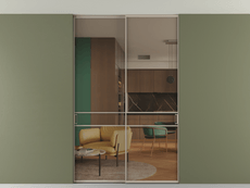 Перегородка Формато внутри проёма скрытое крепление в потолок 2 створки