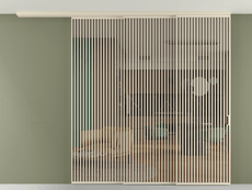 Перегородка Формато вдоль стены на потолок 3 створки с синхронным механизмом