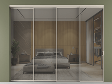 Перегородка Formato внутри проёма 4 створки с синхронным механизмом