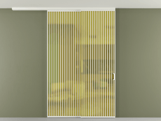 Перегородка Формато вдоль стены на потолок 2 створки с синхронным механизмом