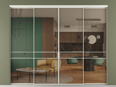 Перегородка Formato внутри проёма 4 створки