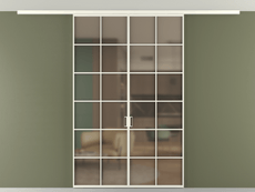 Перегородка Формато вдоль стены на потолок 2 створки