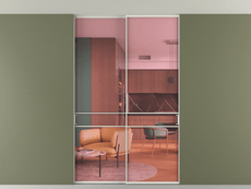 Перегородка Формато внутри проёма скрытое крепление в потолок 2 створки