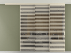 Перегородка Формато вдоль стены на потолок 3 створки с синхронным механизмом