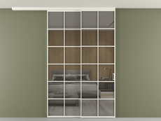 Перегородка Formato вдоль стены на потолок 2 створки с синхронным механизмом