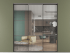 Перегородка Formato внутри проёма 3 створки