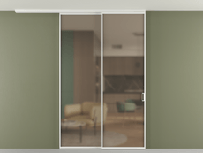 Перегородка Formato вдоль стены на потолок 2 створки с синхронным механизмом