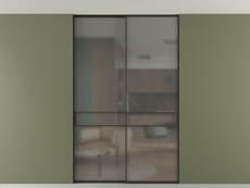 Перегородка Formato внутри проёма скрытое крепление в потолок 2 створки