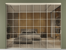 Перегородка Formato внутри проёма 4 створки с синхронным механизмом