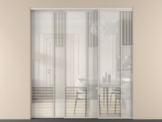 Перегородка Mosaic внутри проёма 3 створки с синхронным механизмом