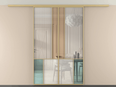 Перегородка Мозаик вдоль стены на потолок 2 створки