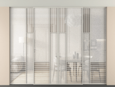 Перегородка Мозаик внутри проёма скрытое крепление в потолок 4 створки