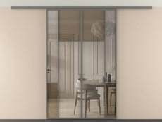 Перегородка Mosaic вдоль стены на потолок 2 створки