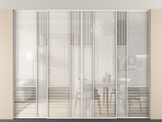 Перегородка Mosaic внутри проёма скрытое крепление в потолок 4 створки