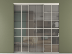 Перегородка Формато внутри проёма 3 створки с синхронным механизмом