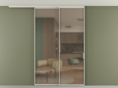 Перегородка Formato вдоль стены на потолок 2 створки с синхронным механизмом