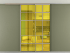 Перегородка Formato вдоль стены на потолок 2 створки с синхронным механизмом