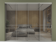 Перегородка Формато внутри проёма 4 створки с синхронным механизмом