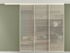 Перегородка Formato вдоль стены на потолок 3 створки с синхронным механизмом