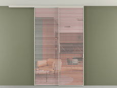 Перегородка Formato вдоль стены на потолок 2 створки с синхронным механизмом