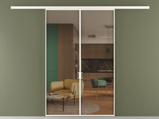 Перегородка Formato вдоль стены 2 створки