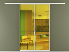 Перегородка Формато вдоль стены 2 створки