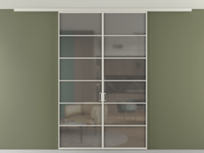 Перегородка Formato вдоль стены на потолок 2 створки