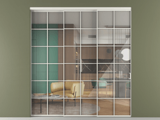 Перегородка Formato внутри проёма 3 створки с синхронным механизмом