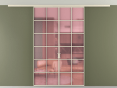 Перегородка Formato вдоль стены на потолок двустворчатая