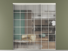 Перегородка Formato внутри проёма 3 створки с синхронным механизмом