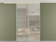 Перегородка Формато вдоль стены на потолок 2 створки с синхронным механизмом